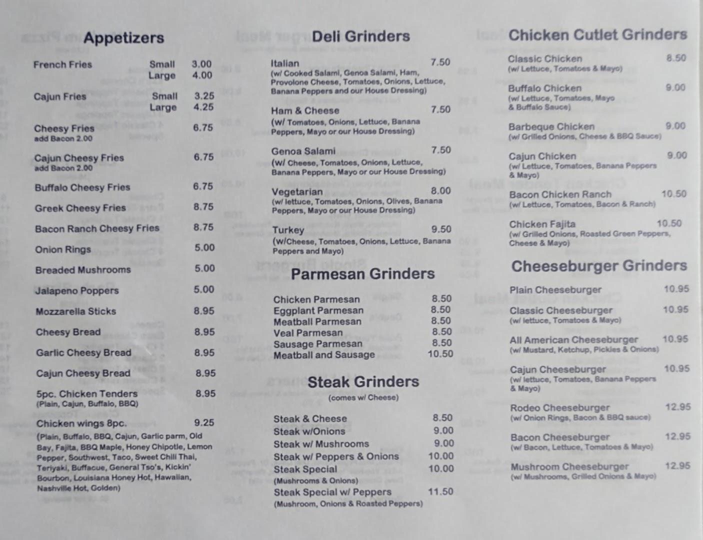Silver Lake Pizza-COVENTRY STORE Menu